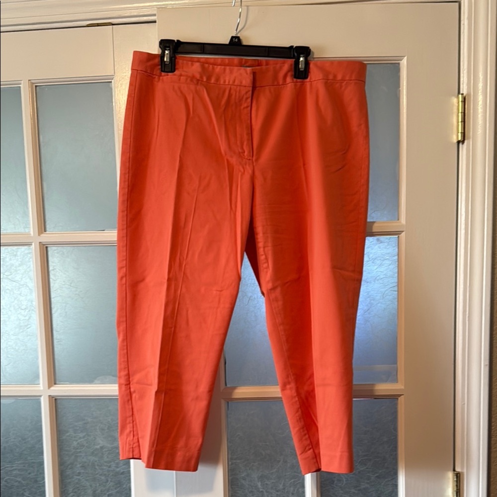 J. Jill Orange Cropped Pants with Structured Fit